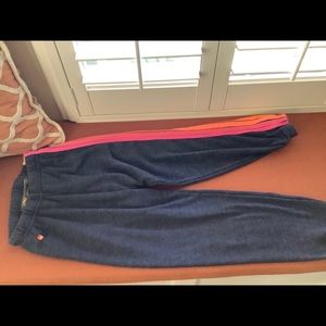 Aviator Nation Navy Neon Stripe sweatpants size Small